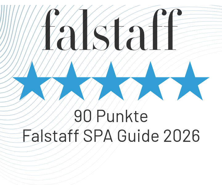 Falstaff-Logo mit 90-Punkte-Auszeichnung für das Hotel Sonnengut